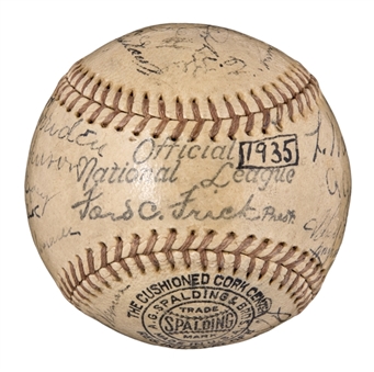 1935 Chicago Cubs National League Champions Team Signed Baseball With 26 Signatures Including Chuck Klein, Gabby Hartnett, Freddy Lindstrom & Billy Herman (PSA/DNA) 